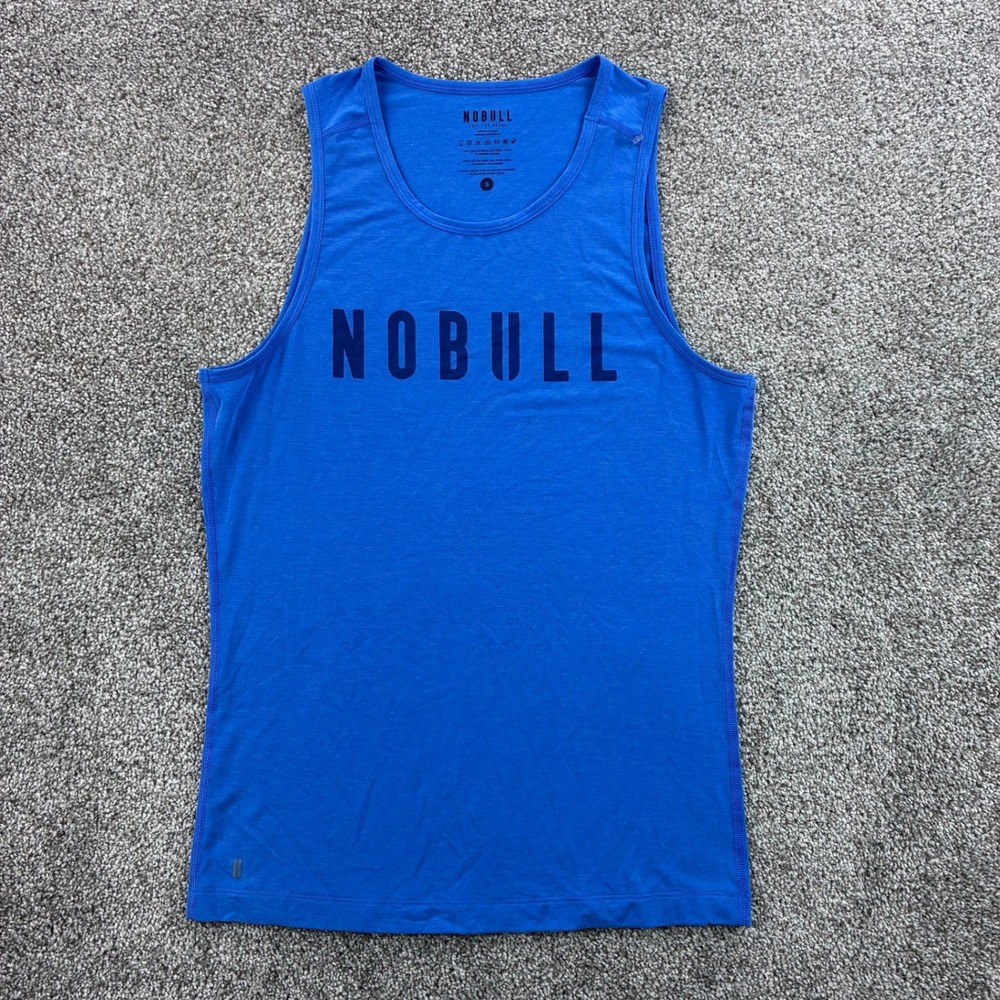 NOBULL Training Tank Top Mens Small Blue Polyester Blend Activewear Gym Running